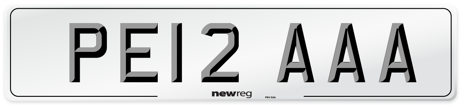 PE12 AAA Number Plate from New Reg